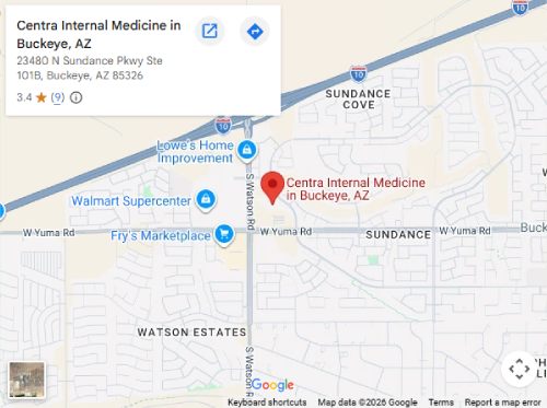 Directions to Centra Internal Medicine in Buckeye, AZ