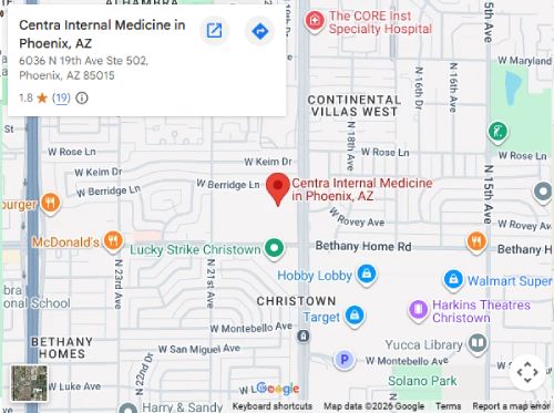 Directions to Centra Internal Medicine in Phoenix, AZ
