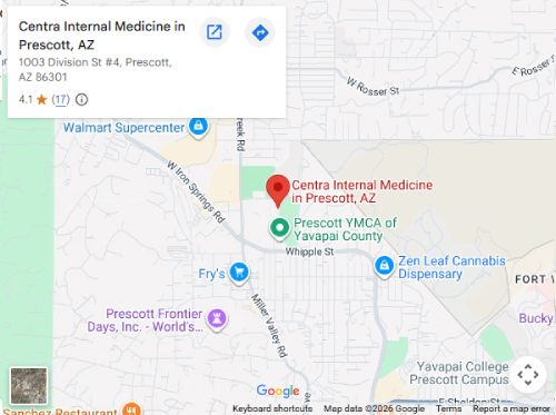 Directions to Centra Internal Medicine in Prescott, AZ